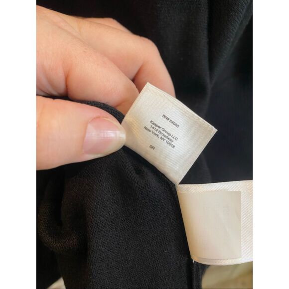 ANNE KLEIN • NWT • Black Oversized Batwing Turtleneck Sweater Fitted Multi Butto - Picture 9 of 12